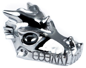 3.7" Tera-hertz Hand Carved Crystal Dragon Skull Sculpture, Crystal Healing