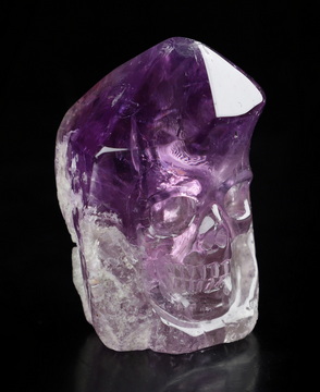 Gemstone 2.2" Amethyst Hand Carved Crystal Skull Fine Art Sculpture, Crystal Healing