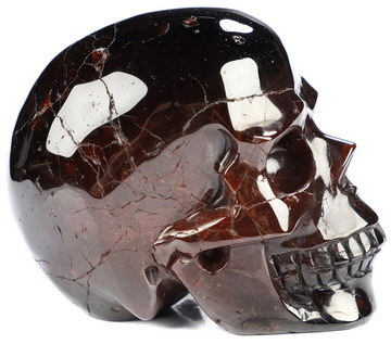 3.0" Bohemia Garnet Hand Carved Crystal Skull, Realistic, Crystal Healing
