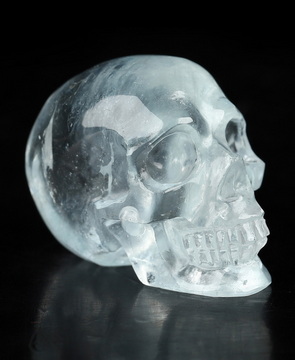 Gemstone 1.0" Aquamarine Hand Carved Crystal Skull, Realistic, Crystal Healing