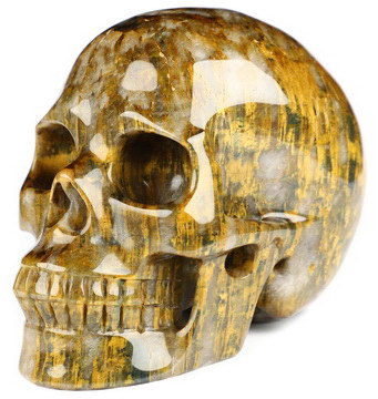 4.0" New Pietersite Hand Carved Crystal Skull, Realistic, Crystal Healing