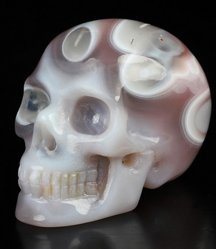 Gemstone 2.0" Mozambique Agate Hand Carved Crystal Skull, Realistic, Crystal Healing