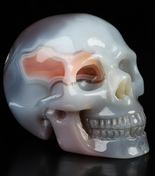 Gemstone 2.0" Mozambique Agate Hand Carved Crystal Skull, Realistic, Crystal Healing