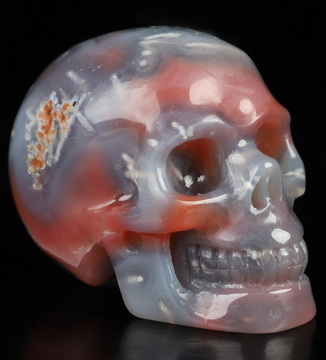 Gemstone 2.0" Mozambique Agate Hand Carved Crystal Skull, Realistic, Crystal Healing