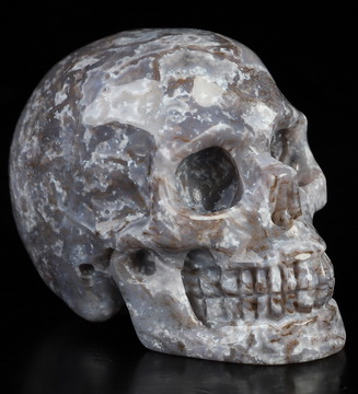 2.0" Green Moss Agate Hand Carved Crystal Skull, Realistic, Crystal Healing
