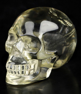 Gemstone 1.1" Citrine Hand Carved Crystal Skull, Realistic, Crystal Healing