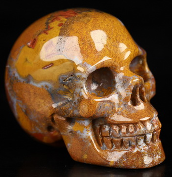 1.3" Empire Red Agate Hand Carved Crystal Skull, Realistic, Crystal Healing