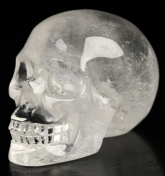 2.0" Quartz Rock Crystal Hand Carved Crystal Skull, Realistic, Crystal Healing
