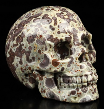 2.0" Asteroid Jasper Hand Carved Crystal Skull, Realistic, Crystal Healing