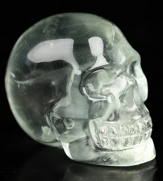 0.7" Green Quartz Hand Carved Crystal Skull, Realistic, Crystal Healing