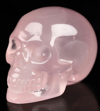 1.2" Rose Quartz Hand Carved Crystal Skull, Realistic, Crystal Healing