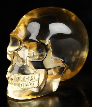 Gemstone 1.2" Citrine Hand Carved Crystal Skull, Realistic, Crystal Healing