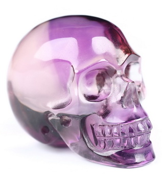 1.2" Amethyst Hand Carved Crystal Skull, Realistic, Crystal Healing