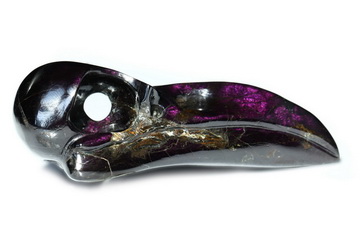 Gemstone 2.3" Sugilite Hand Carved Crystal Skull Pendant, Skull Jewelry