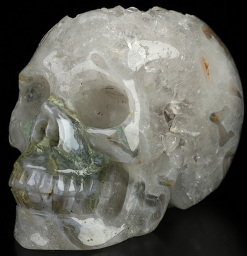 3.5" Green Moss Agate Hand Carved Crystal Skull, Realistic, Crystal Healing