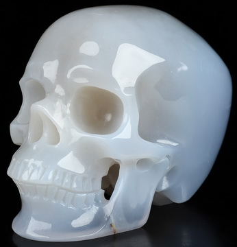 3.5" Blue Chalcedony Hand Carved Crystal Skull, Super Realistic, Crystal Healing