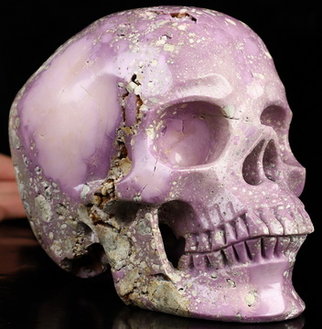 Super Realistic! Lifesized 6.1" Phosphosiderite Hand Carved Crystal Skull, Crystal Healing