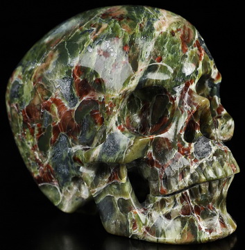 3.5" Hiso Jasper Hand Carved Crystal Skull, Super Realistic, Crystal Healing
