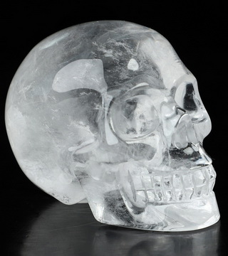 2.0" Quartz Rock Crystal Hand Carved Crystal Skull, Realistic, Crystal Healing