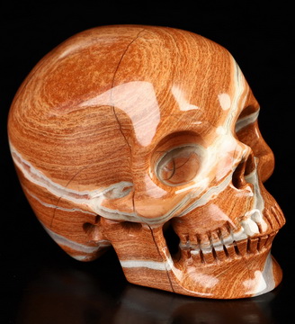 2.0" Red Jasper Hand Carved Crystal Skull, Super Realistic, Crystal Healing