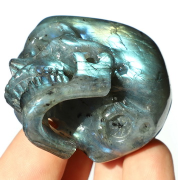 2.0" Labradorite Hand Carved Crystal Skull, Super Realistic, Crystal Healing