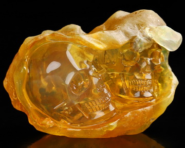 2.6" African Opal Hand Carved Crystal Skull Fine Art Sculpture, Crystal Healing