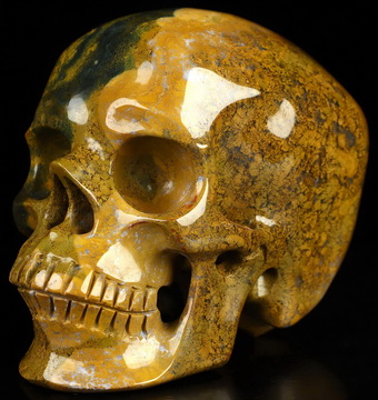 3.5" Ocean Jasper Hand Carved Crystal Skull, Super Realistic, Crystal Healing