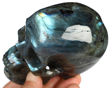 3.8" Labradorite Hand Carved Crystal Skull, Super Realistic, Crystal Healing