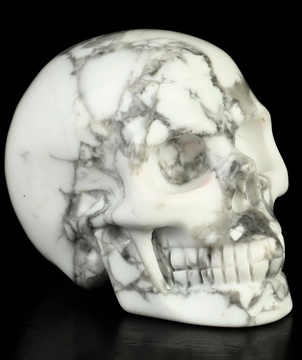 2.0" Howlite Hand Carved Crystal Skull, Realistic, Crystal Healing