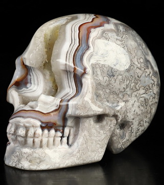 Gemstone 2.0" Red Crazy Lace Agate Hand Carved Crystal Skull, Realistic, Crystal Healing