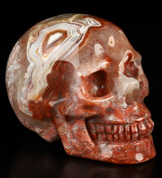 Gemstone 2.0" Red Crazy Lace Agate Hand Carved Crystal Skull, Realistic, Crystal Healing