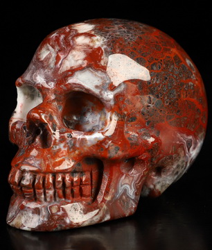 Gemstone 2.0" Red Crazy Lace Agate Hand Carved Crystal Skull, Realistic, Crystal Healing