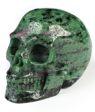 2.0" Ruby Zoisite Hand Carved Crystal Skull, Realistic, Crystal Healing