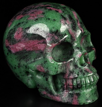 3.9" Ruby Zoisite Hand Carved Crystal Skull, Realistic, Crystal Healing