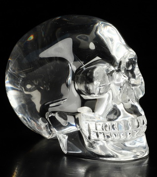 2.0" K9 Crystal Hand Carved Crystal Skull, Realistic, Crystal Healing
