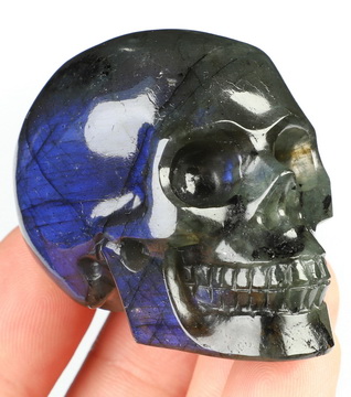 2.0" Labradorite Hand Carved Crystal Skull, Realistic, Crystal Healing