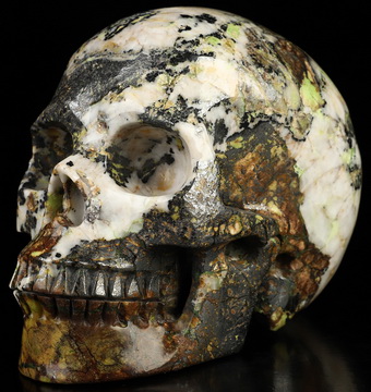 5.0" Hiso Jasper Hand Carved Crystal Skull, Realistic, Crystal Healing