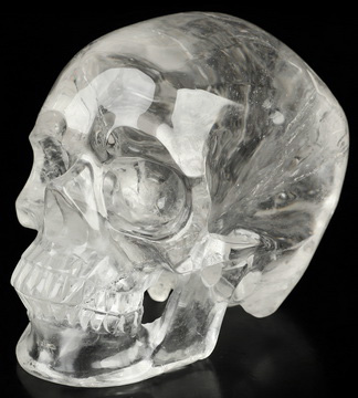 4.5" Quartz Rock Crystal Hand Carved Crystal Skull, Super Realistic, Crystal Healing