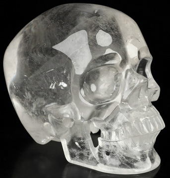 4.8" Quartz Rock Crystal Hand Carved Crystal Skull, Super Realistic, Crystal Healing