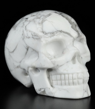 2.0" Howlite Hand Carved Crystal Skull, Realistic, Crystal Healing
