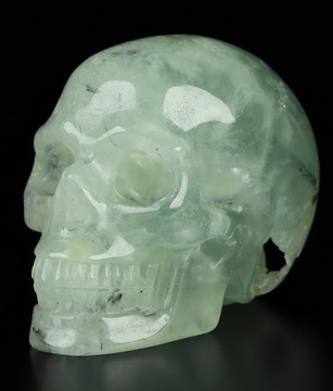 Gemstone 2.0" Prehnite Hand Carved Crystal Skull, Realistic, Crystal Healing