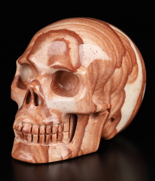 2.0" Picture Jasper Hand Carved Crystal Skull, Realistic, Crystal Healing