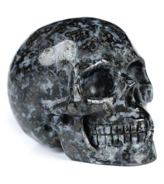 2.0" Gabbro Hand Carved Crystal Skull, Realistic, Crystal Healing