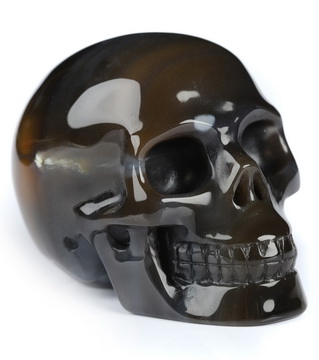 2.0" Premium Brazilian Agate Hand Carved Crystal Skull, Realistic, Crystal Healing
