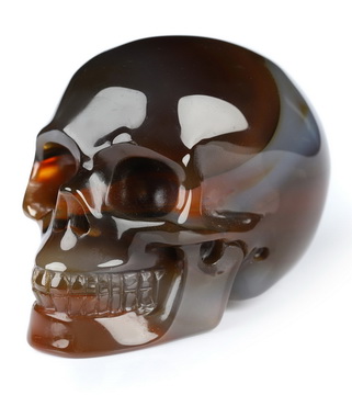 2.0" Premium Brazilian Agate Hand Carved Crystal Skull, Realistic, Crystal Healing