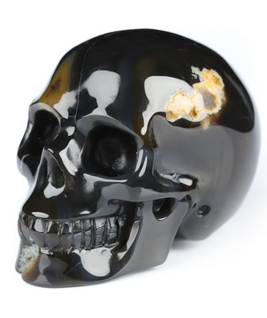2.0" Premium Brazilian Agate Hand Carved Crystal Skull, Realistic, Crystal Healing