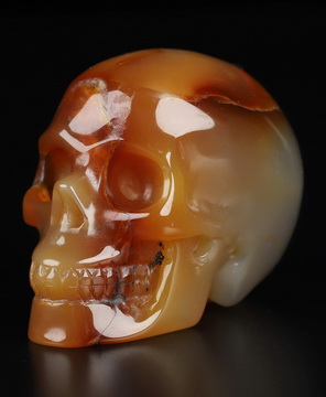 2.0" Premium Brazilian Agate Hand Carved Crystal Skull, Realistic, Crystal Healing