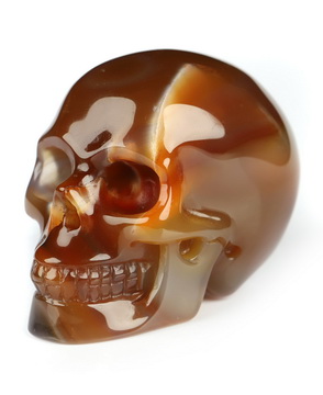 2.0" Premium Brazilian Agate Hand Carved Crystal Skull, Realistic, Crystal Healing