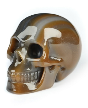 2.0" Premium Brazilian Agate Hand Carved Crystal Skull, Realistic, Crystal Healing