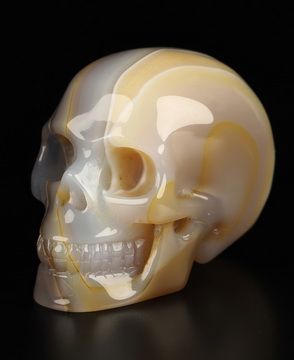 2.0" Premium Brazilian Agate Hand Carved Crystal Skull, Realistic, Crystal Healing